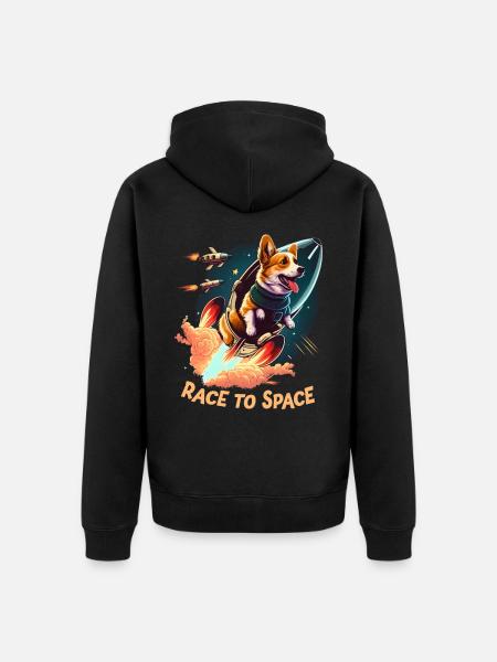 SpaceDog Dog Lovers Conception d’espace - Veste à capuche bio Premium Unisexe - noir