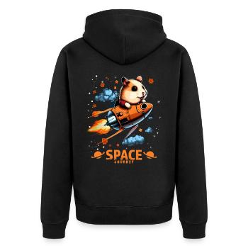 Space Hamster Hamster Lovers Space Design - Veste à capuche bio Premium Unisexe - noir - Dos - Nico (187cm)