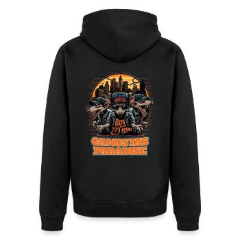 New York City Brooklyn Rat Gangstas Paradise - Veste à capuche bio Premium Unisexe - noir - Dos - Nico (187cm)