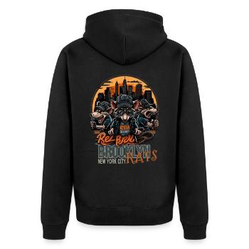 New York : Brooklyn Rat Rat - Veste à capuche bio Premium Unisexe - noir - Dos - Nico (187cm)