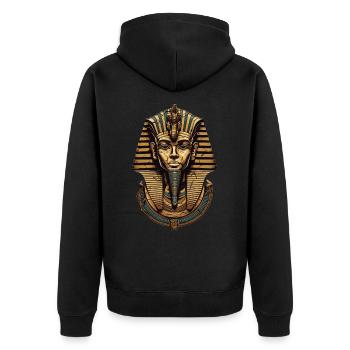 Pharao Ägypten Totenkopf Totenmaske Geschenk - Unisex Premium Bio Zip Hoodie - Schwarz - Hinten - Nico (187cm)