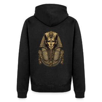 Pharao Ägypten Totenmaske Geschenk - Unisex Premium Bio Zip Hoodie - Schwarz - Hinten - Nico (187cm)