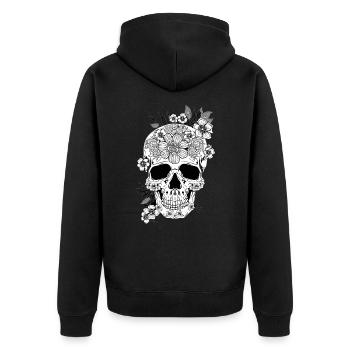 Cadeau d’art floral floral esthétique - Veste à capuche bio Premium Unisexe - noir - Dos - Nico (187cm)