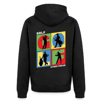 Golf Golf Golfer Sport Hobby Club Vintage - Veste à capuche bio Premium Unisexe - noir - Dos - Nico (187cm)