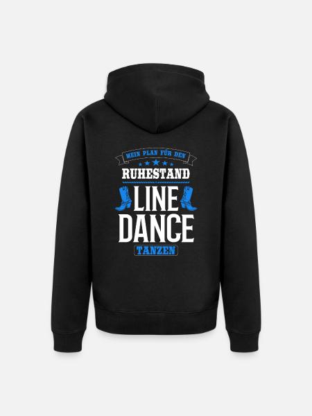 Linedance Line Dance Country Rentner Opa Geschenk - Unisex Premium Bio Zip Hoodie - Schwarz