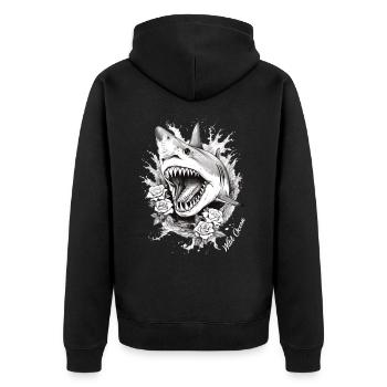 Fleur de requin Oceanographe Plongeur Cadeau - Veste à capuche bio Premium Unisexe - noir - Dos - Nico (187cm)