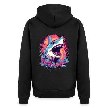 Fleur de requin Oceanographe Plongeur Cadeau - Veste à capuche bio Premium Unisexe - noir - Dos - Nico (187cm)