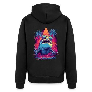 Cadeau Shark Palm Beach Oceanographer Diver - Veste à capuche bio Premium Unisexe - noir - Dos - Nico (187cm)