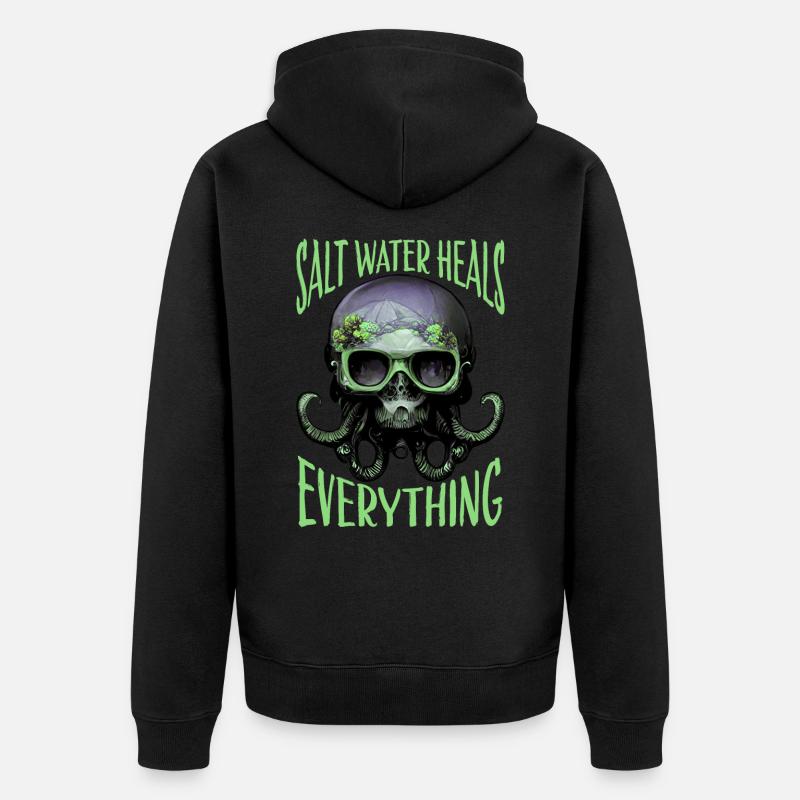 Octopus Crâne Octopus Cadeau - Veste à capuche bio Premium Unisexe - noir