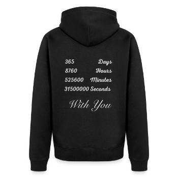 365 days 8760 hours with you love - Unisex Premium Organic Zip Hoodie - black - Back - Nico (187cm)