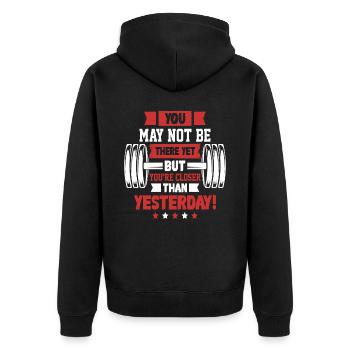 Gym Entraînement musculaire Musculation Musculation Haltère - Veste à capuche bio Premium Unisexe - noir - Dos - Nico (187cm)