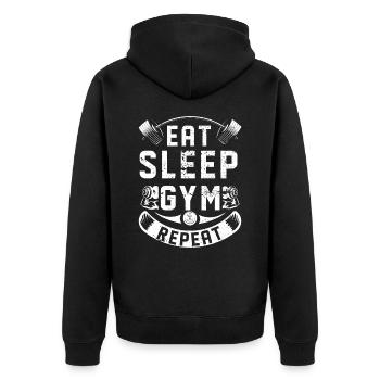 Gym Training Musculation Fitness Muscle Bodybuilder - Veste à capuche bio Premium Unisexe - noir - Dos - Nico (187cm)