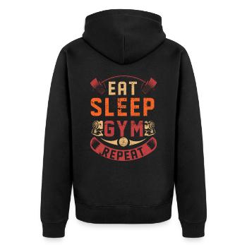 Gym Bodybuilder Muscle Fitness Training Musculation - Veste à capuche bio Premium Unisexe - noir - Dos - Nico (187cm)