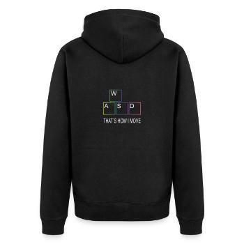 WASD PC Gamer Gaming Jeu vidéo Retro Gamer - Veste à capuche bio Premium Unisexe - noir - Dos - Nico (187cm)