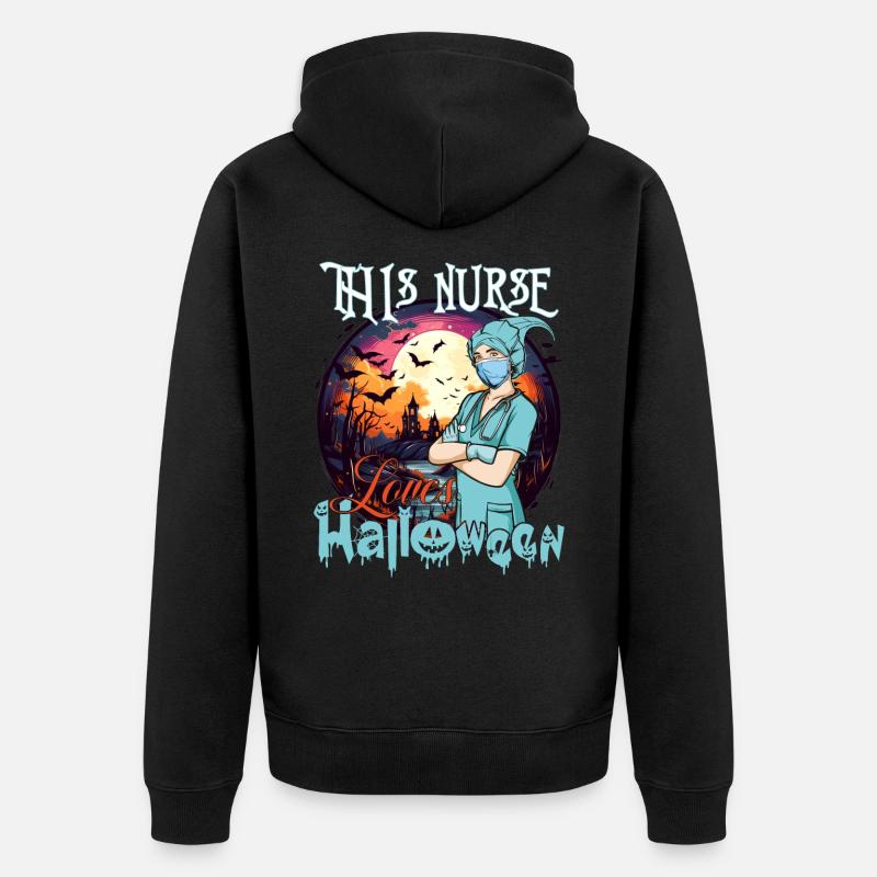 Krankenschwester Halloween Liebe - Unisex Premium Bio Zip Hoodie - Schwarz