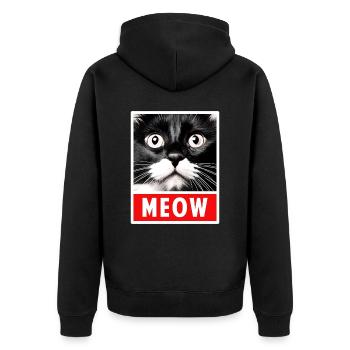 MEOW Meow Mignon Visage de chat - Veste à capuche bio Premium Unisexe - noir - Dos - Nico (187cm)