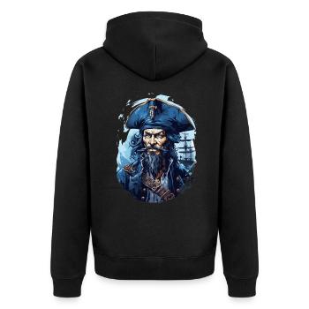 Pirate Skull Jolly Roger Costume Cadeau - Veste à capuche bio Premium Unisexe - noir - Dos - Nico (187cm)