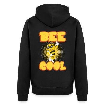 Bee Cool Lustiges Imker-Bienen-T-Shirt - Unisex Premium Bio Zip Hoodie - Schwarz - Hinten - Nico (187cm)