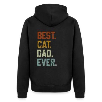 Meilleur père chat Meilleur père chat Jamais Motif de chat - Veste à capuche bio Premium Unisexe - noir - Dos - Nico (187cm)