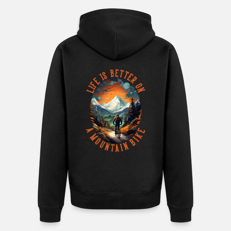 VTT de descente VTT - Veste à capuche bio Premium Unisexe - noir