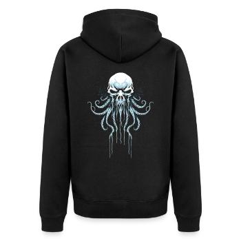 Octopus Squid Animal Tattoo Gothpunk - Unisex Premium Organic Zip Hoodie - black - Back - Nico (187cm)