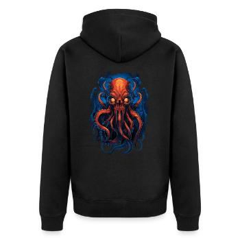 Alien Skull Octopus Squid Animal Creature - Unisex Premium Organic Zip Hoodie - black - Back - Nico (187cm)