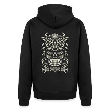 Masque Tiki - Veste à capuche bio Premium Unisexe - noir - Dos - Nico (187cm)