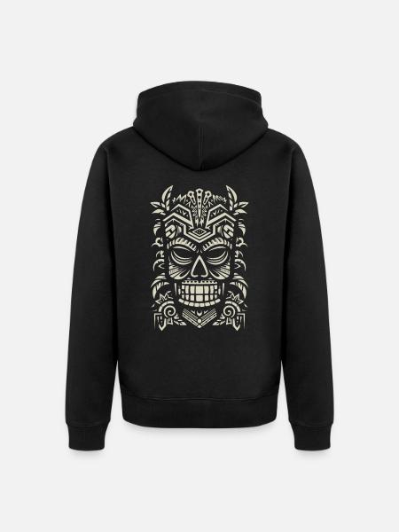 Masque Tiki - Veste à capuche bio Premium Unisexe - noir