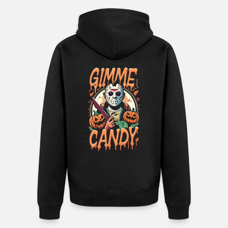 Halloween Gimme Candy Spooky Saison - Veste à capuche bio Premium Unisexe - noir
