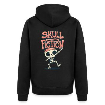 Totenkopf Skull Fiction Totenschädel - Unisex Premium Organic Zip Hoodie - black - Back - Nico (187cm)
