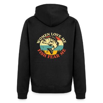 Pêcheurs et pêcheurs Petri Heil - Pêche pêche - Veste à capuche bio Premium Unisexe - noir - Dos - Nico (187cm)