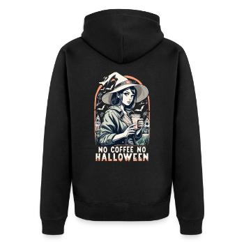 No Coffee No Halloween Morning Muffle Witch - Unisex Premium Organic Zip Hoodie - black - Back - Nico (187cm)
