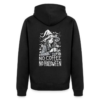 No Coffee No Halloween Morning Muffle Witch - Unisex Premium Organic Zip Hoodie - black - Back - Nico (187cm)