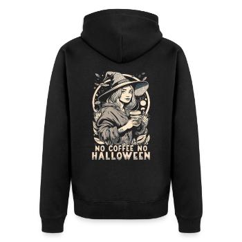 No Coffee No Halloween Coffee Lover Witch - Unisex Premium Organic Zip Hoodie - black - Back - Nico (187cm)