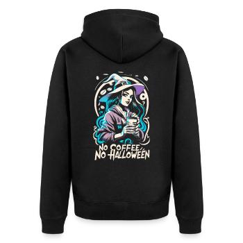No Coffee No Halloween Coffee Lover Witch - Unisex Premium Organic Zip Hoodie - black - Back - Nico (187cm)