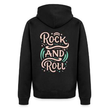 Devise de la déclaration rock and roll - Veste à capuche bio Premium Unisexe - noir - Dos - Nico (187cm)