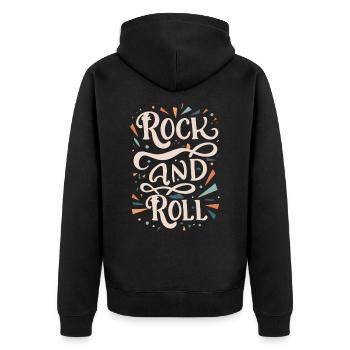 Devise de la déclaration rock and roll - Veste à capuche bio Premium Unisexe - noir - Dos - Nico (187cm)