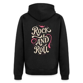 Devise de la déclaration rock and roll - Veste à capuche bio Premium Unisexe - noir - Dos - Nico (187cm)