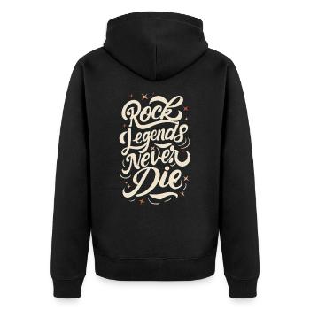 Les légendes du rock ne meurent jamais Rock N Roll Musik - Veste à capuche bio Premium Unisexe - noir - Dos - Nico (187cm)