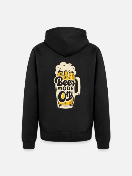 Beer Mode On Biertrinker Bierliebhaber - Unisex Premium Bio Zip Hoodie - Schwarz