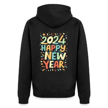 Tenue de fête du Nouvel An 2024 - Veste à capuche bio Premium Unisexe - noir - Dos - Nico (187cm)