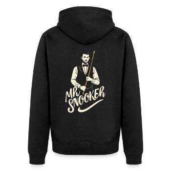 Mr. Snooker 2024 Pool Billiards Snooker Player - Unisex Premium Organic Zip Hoodie - black - Back - Nico (187cm)