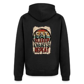 Mangez des fléchettes de sommeil Répétez le dicton de fléchettes - Veste à capuche bio Premium Unisexe - noir - Dos - Nico (187cm)