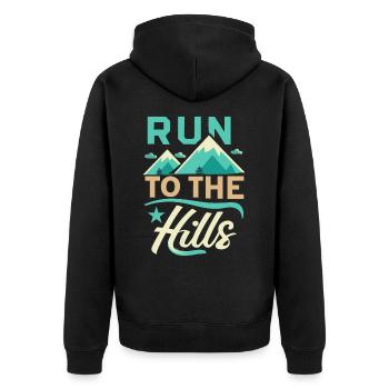 Run to the Hills Läufer Runner Jogger - Veste à capuche bio Premium Unisexe - noir - Dos - Nico (187cm)