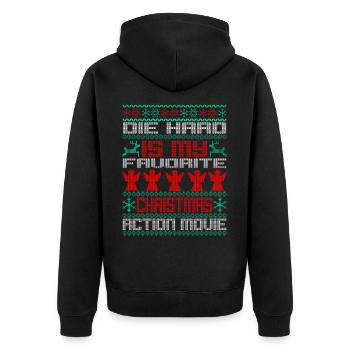 Ugly Christmas Die Hard est mon film Xmax préféré - Veste à capuche bio Premium Unisexe - noir - Dos - Nico (187cm)