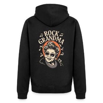 Rock Grand-mère Grand-mère Grand-mère Mamie mélomane - Veste à capuche bio Premium Unisexe - noir - Dos - Nico (187cm)