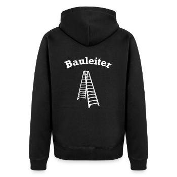 Construction Manager Head of Pun Building House Construction Construction Site - Unisex Premium Organic Zip Hoodie - black - Back - Nico (187cm)
