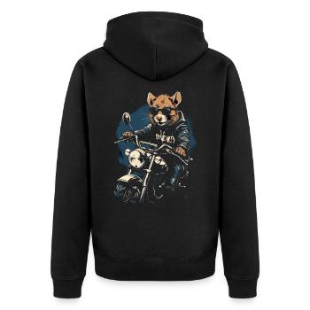 Rat cool sur une moto - Veste à capuche bio Premium Unisexe - noir - Dos - Nico (187cm)