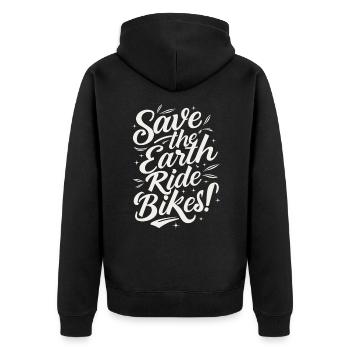 Sauvez la Terre Ride Bikes Cyclisme Dicton - Veste à capuche bio Premium Unisexe - noir - Dos - Nico (187cm)