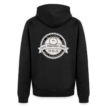 80% Cotton 20% Hamster Hair Shirt - Unisex Premium Organic Zip Hoodie - black - Back - Nico (187cm)